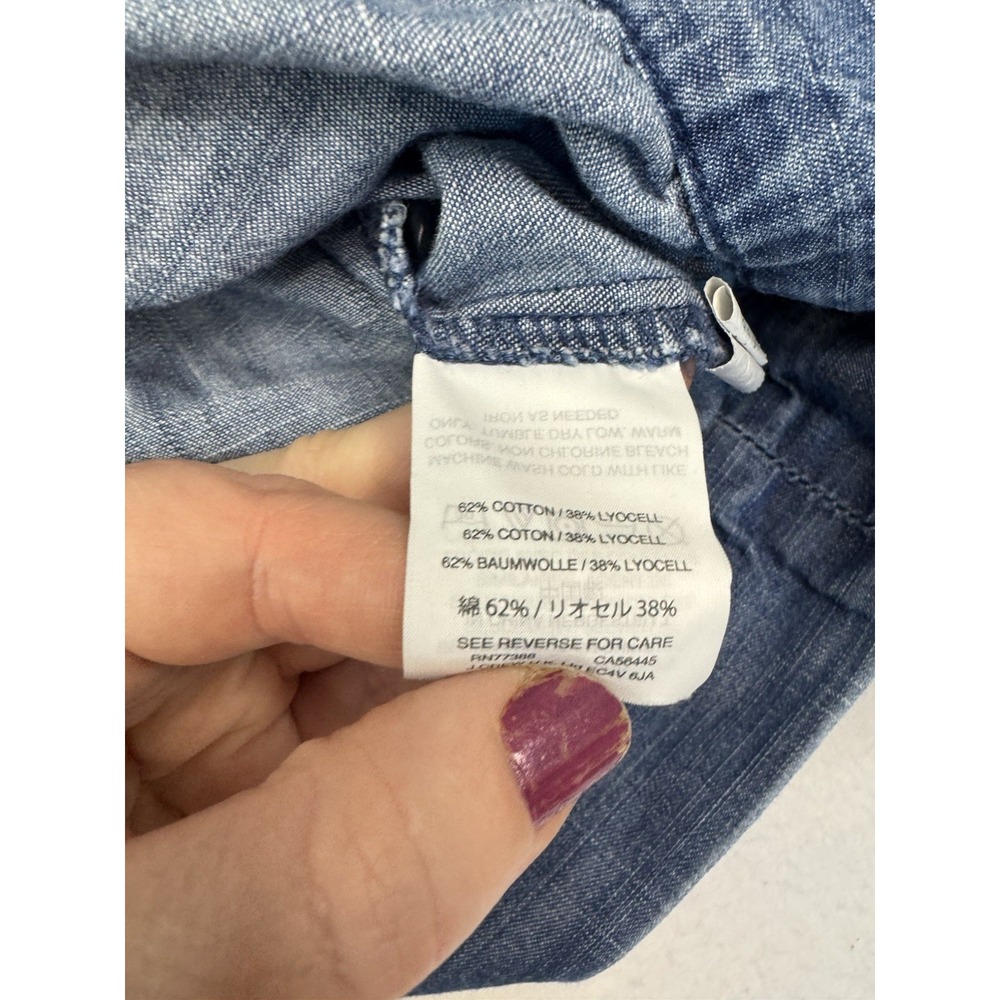 Madewell Blue Chambray Wrap Crop Top - Picture 6 of 8